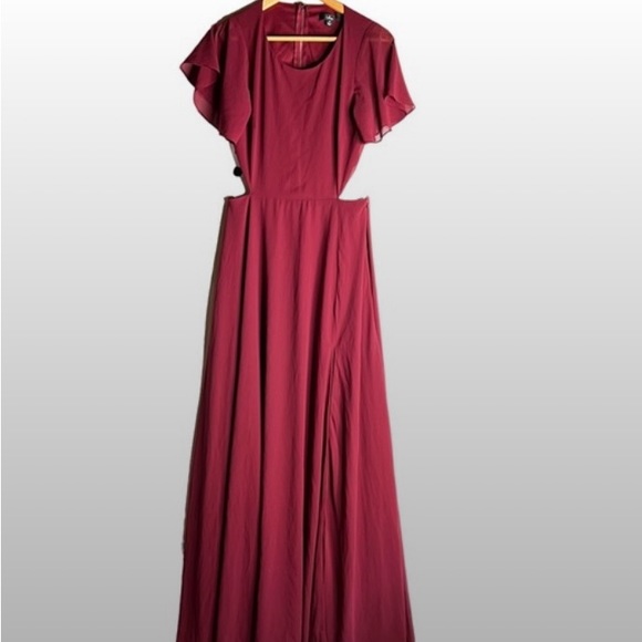 Lulus Ali and Jay Bohemian Rhapsody Brick Red Cutout High-Low Dress size M - Picture 2 of 14
